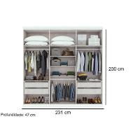 Guarda Roupa Casal 6 Portas E 4 Gavetas Alonzo New Branco - Lopas