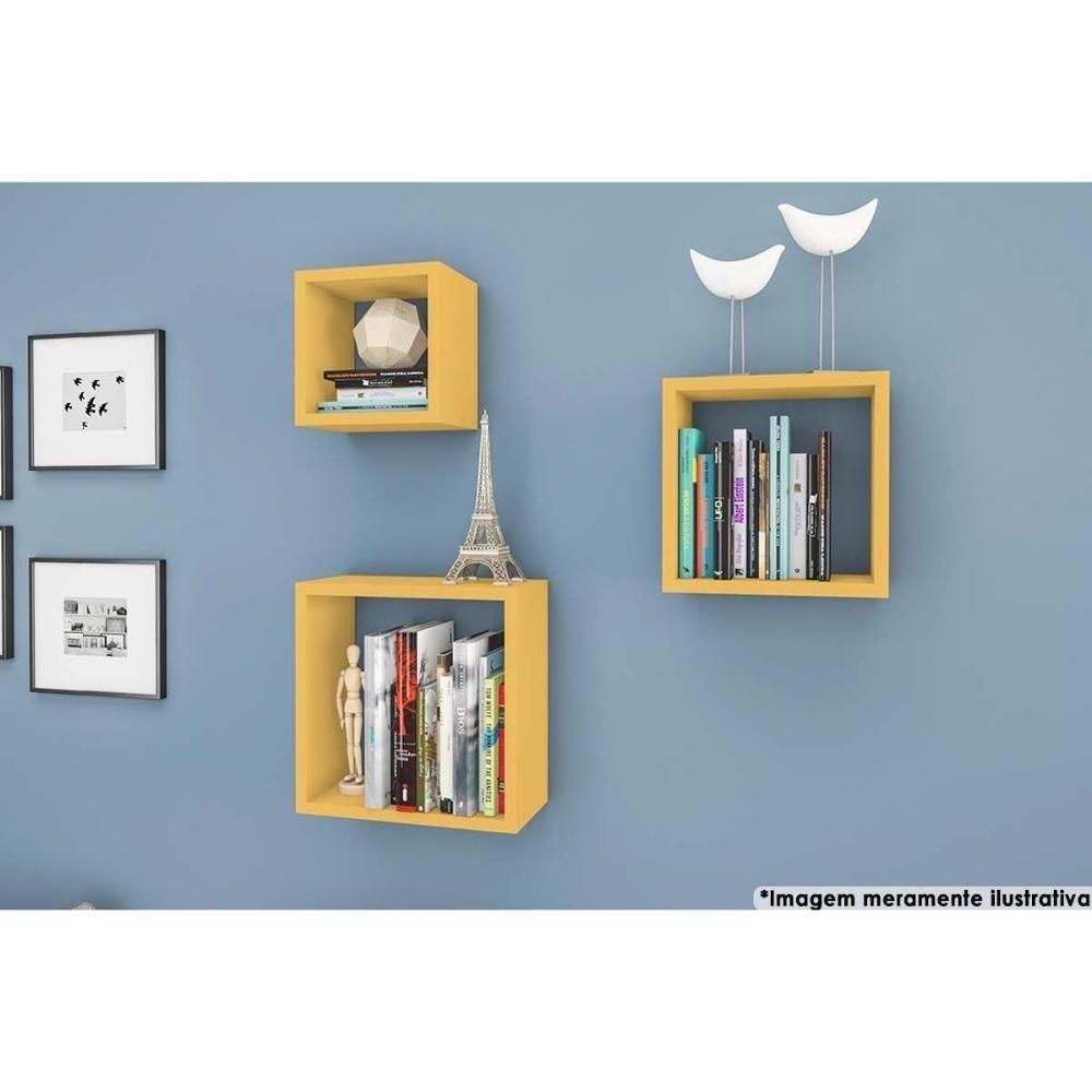 Cubos Decorativo Quarto Bebê Nicho Triplo Am 3078 Rustico - Movelbento - 6