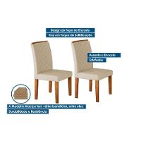 Cadeira Sala De Jantar Jade Kit 2 Un Madeira Capuccino-linho Bege Turim - Rufato