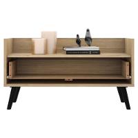 Gabinete Armário Banheiro 80Cm Retrô Multimóveis V5000 Rustic/Branco/Preto Rustic/Branco/Preto