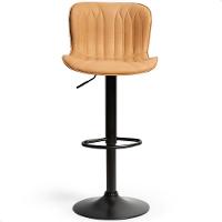 Banqueta Alta Para Cozinha Estofada Giratória Encosto Bar Caramelo - 1