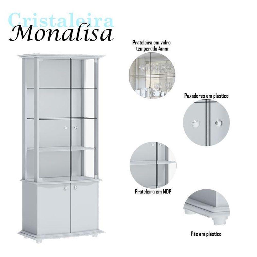 Cristaleira Ambiente Monalisa Branco Acetinado - Imcal - 4