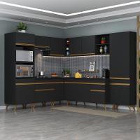 Cozinha Completa De Canto Veneza Gb Mp2047 Com Armário E Balcão Preta - 2
