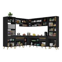 Cozinha Completa De Canto Veneza Gb Mp2047 Com Armário E Balcão Preta