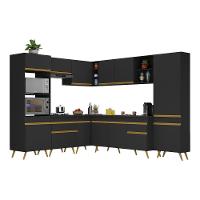 Cozinha Completa De Canto Veneza Gb Mp2047 Com Armário E Balcão Preta - 7