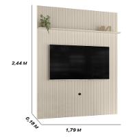 Painel New Interlagos Para Tv 75 Polegadas Do Piso Ao Teto - Madetec Off White - 3