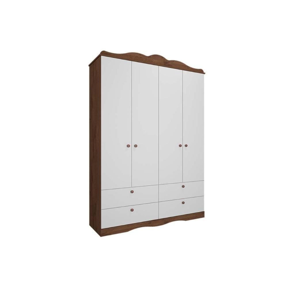Guarda Roupa Infantil Encanto C- 4 Portas E 4 Gavetas Branco - Permóbili Baby - 5