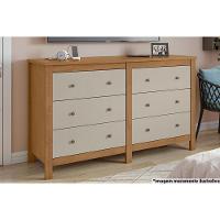 Cômoda De Quarto Horizontal Maggiore C- 6 Gavetas Amêndoa-off White - Lopas - 1