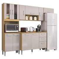 Cozinha Lavínia Balcão Com Tampo Damasco Off White - Poquema - 1