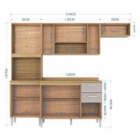 Cozinha Lavínia Balcão Com Tampo Damasco Off White - Poquema - 4