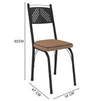 Kit 2 Cadeiras Aço Carbono Estofado Tecido Sintético Espuma D13 Clara Preto-rattan - 2