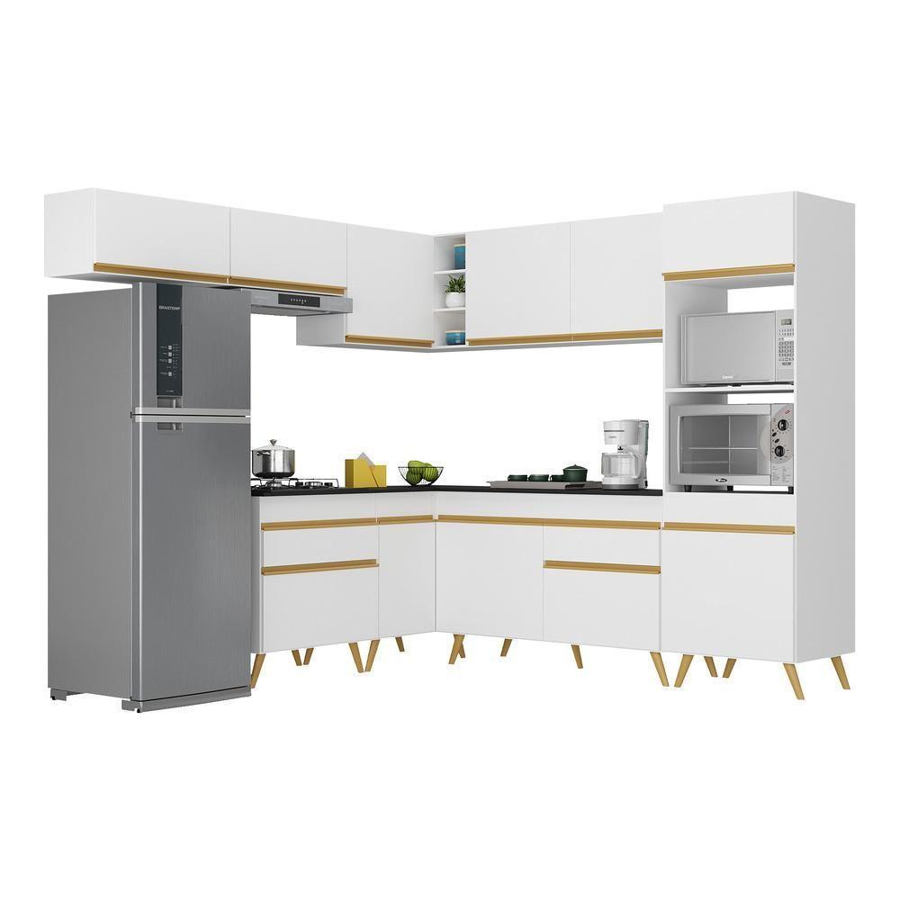 Cozinha Completa De Canto Veneza Gw Mp2070 Com Armário E Balcão Branca - 1
