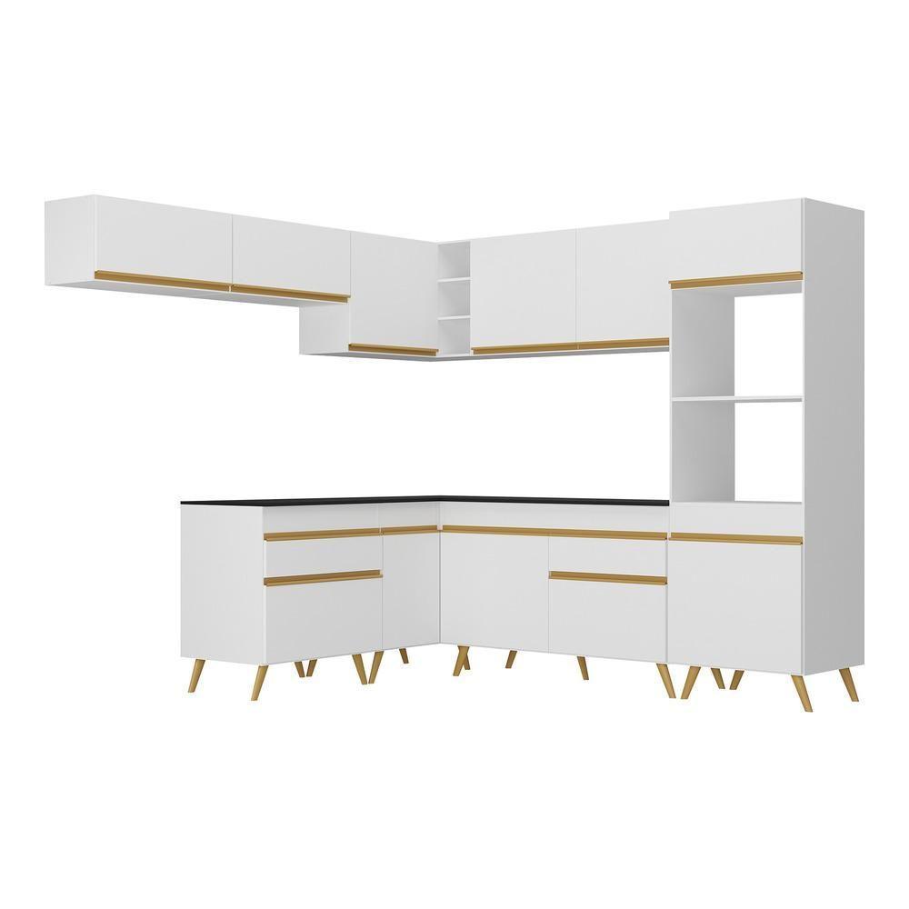 Cozinha Completa De Canto Veneza Gw Mp2070 Com Armário E Balcão Branca - 7