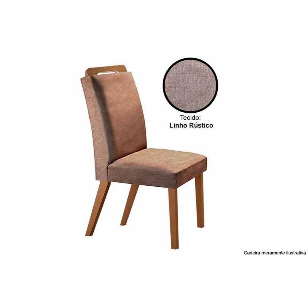Cadeira Sala De Jantar Athenas Kit 2 Un Madeira Capuccino-linho Bege Turim - Rufato - 4