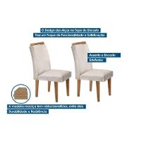 Cadeira Sala De Jantar Athenas Kit 2 Un Madeira Capuccino-linho Bege Turim - Rufato - 2