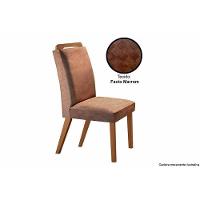 Cadeira Sala De Jantar Athenas Kit 2 Un Madeira Capuccino-linho Bege Turim - Rufato - 5