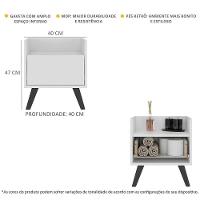 Gabinete Armário Banheiro 40Cm Retrô Multimóveis V5037 Branco/Preto Branco/Preto - 5