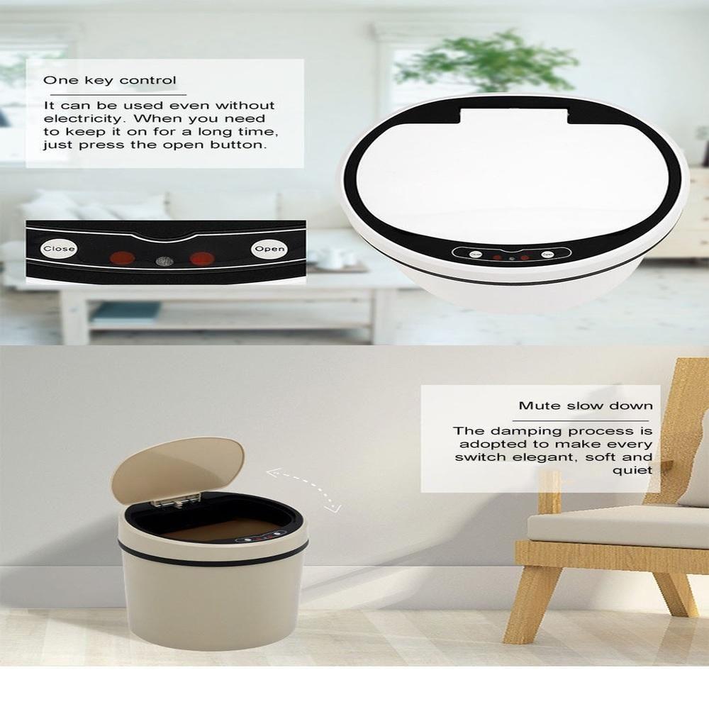 Lixeira Automatica Branca Grande 12 Litros Sensor Inteligente Cozinha Banheiro Inox Cesto Lixo - 5