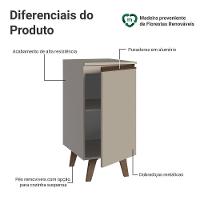 Balcão De Cozinha 40 Cm 1 Porta Com Pés Nice Madesa Crema - 3
