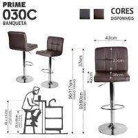 Banquetas Gomos Confort Giratória Estofada Cozinha Kit 04 Un Marrom Café - 2