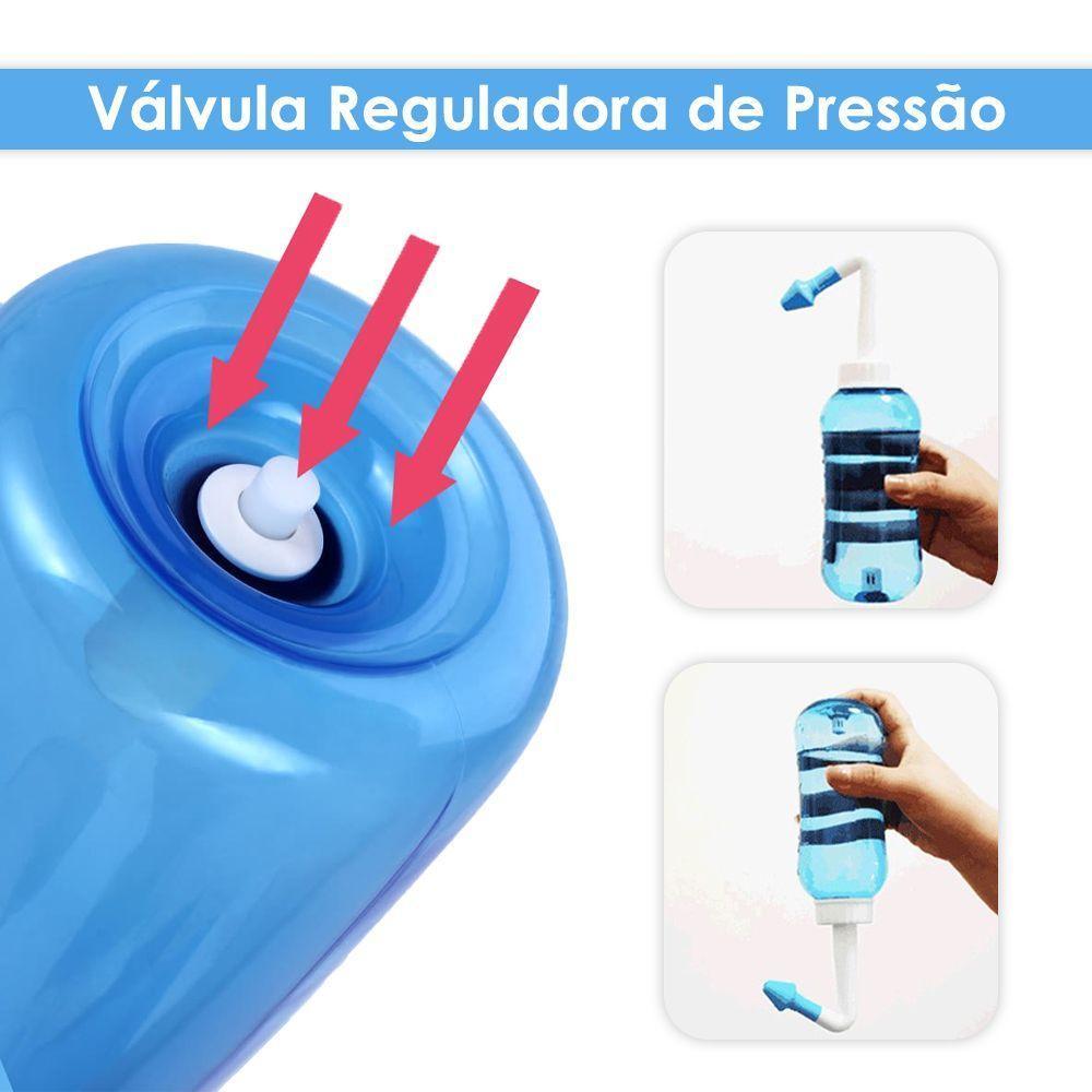 Lavador Higienizador Ducha Nasal Lavagem Sinusite 300ml Azul - 3