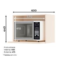 Armário Aéreo Para Micro-ondas 60cm Connect Off White – Henn - 2