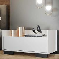 Mesa De Cabeceira 80Cm Multimóveis V4001 Branca/Preta Branco/Preto - 7