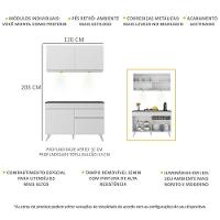 Armário De Cozinha Compacta 2 Peças Com Leds Mp2012.891 Veneza Up Multimóveis Branco - 5
