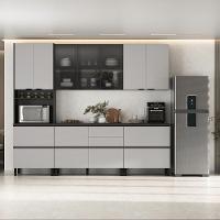 Cozinha Completa Itatiaia Lumina 270cm Em Madeira Mdf Grafite/fendi - 1