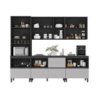 Cozinha Completa Itatiaia Lumina 270cm Em Madeira Mdf Grafite/fendi - 3