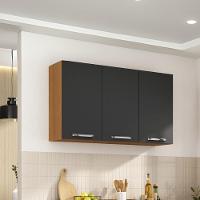 Armário Aéreo Itatiaia 3 Portas Cinamomo/Grafite Vegas - 1