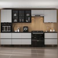 Cozinha Completa Itatiaia Lumina 350cm Em Madeira Mdf Grafite Fendi - 1