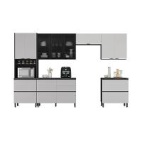 Cozinha Completa Itatiaia Lumina 350cm Em Madeira Mdf Grafite Fendi - 2