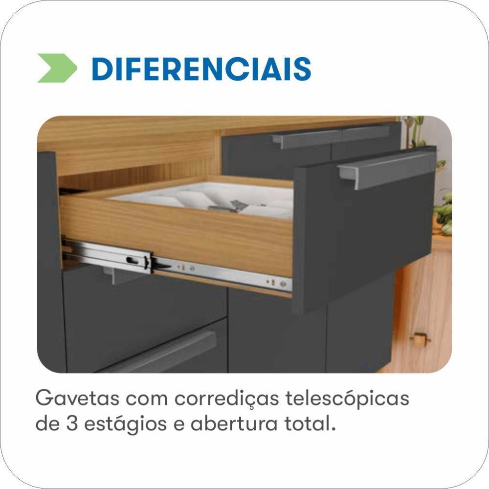 Cozinha Completa Itatiaia 270cm 4 Peças Com Vidro Off White New Porto - 6