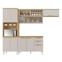 Cozinha Completa Itatiaia 270cm 4 Peças Com Vidro Off White New Porto - 1