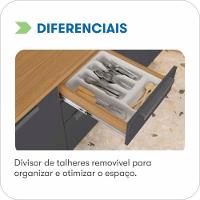 Cozinha Completa Itatiaia 270cm 4 Peças Com Vidro Off White New Porto - 5