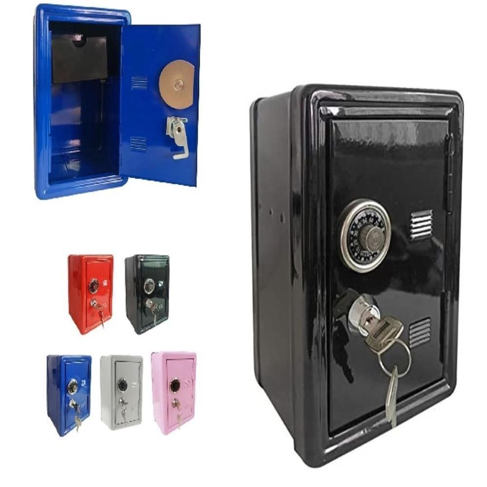 Cofre Metal Chave Senha Cofrinho Infantil Adulto Portatil Porta Joias Dinheiro Documentos Mini Segredo - 2