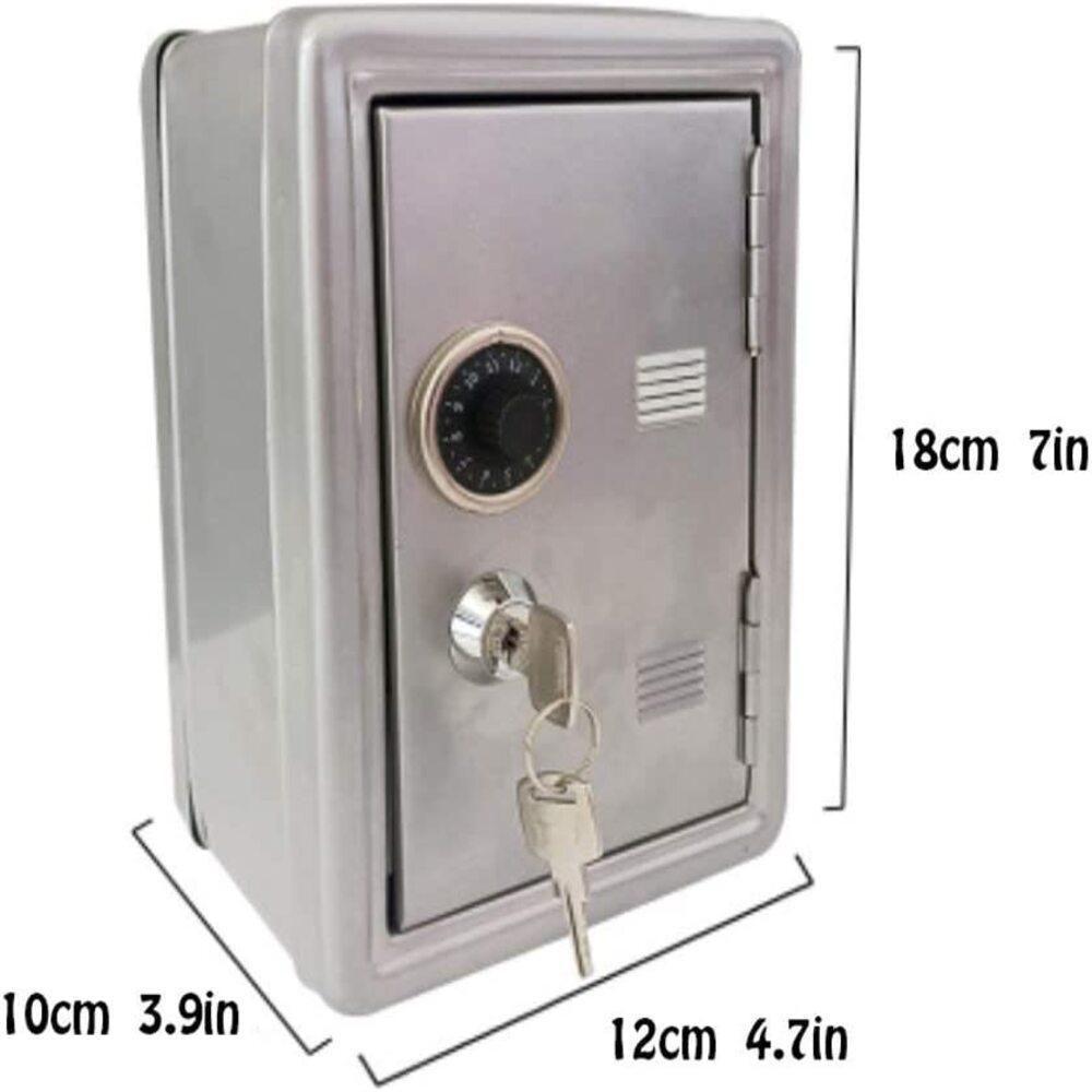 Cofre Metal Chave Senha Cofrinho Infantil Adulto Portatil Porta Joias Dinheiro Documentos Mini Segredo - 6
