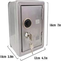 Cofre Metal Chave Senha Cofrinho Infantil Adulto Portatil Porta Joias Dinheiro Documentos Mini Segredo - 6