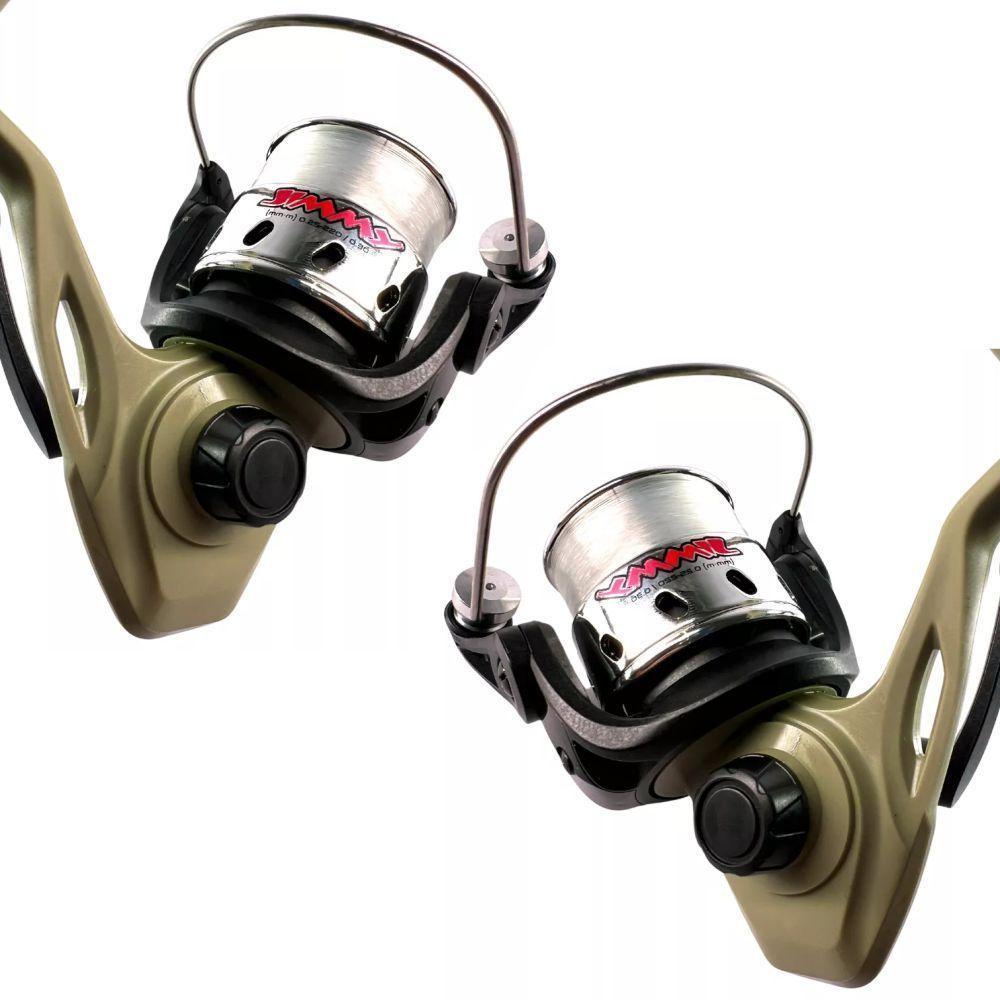 Kit 2 Molinete Marine Sports Jimmy Verde Com Linha - 1