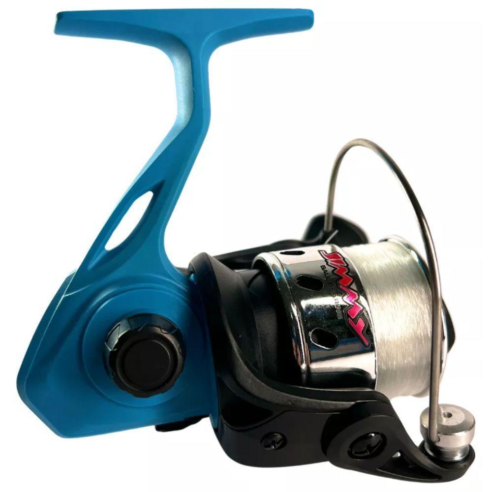 Kit 3 Molinete Marine Sports Jimmy Azul Com Linha - 3