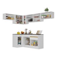 Cozinha Completa De Canto Mp2095 Com Armário E Balcão Branca