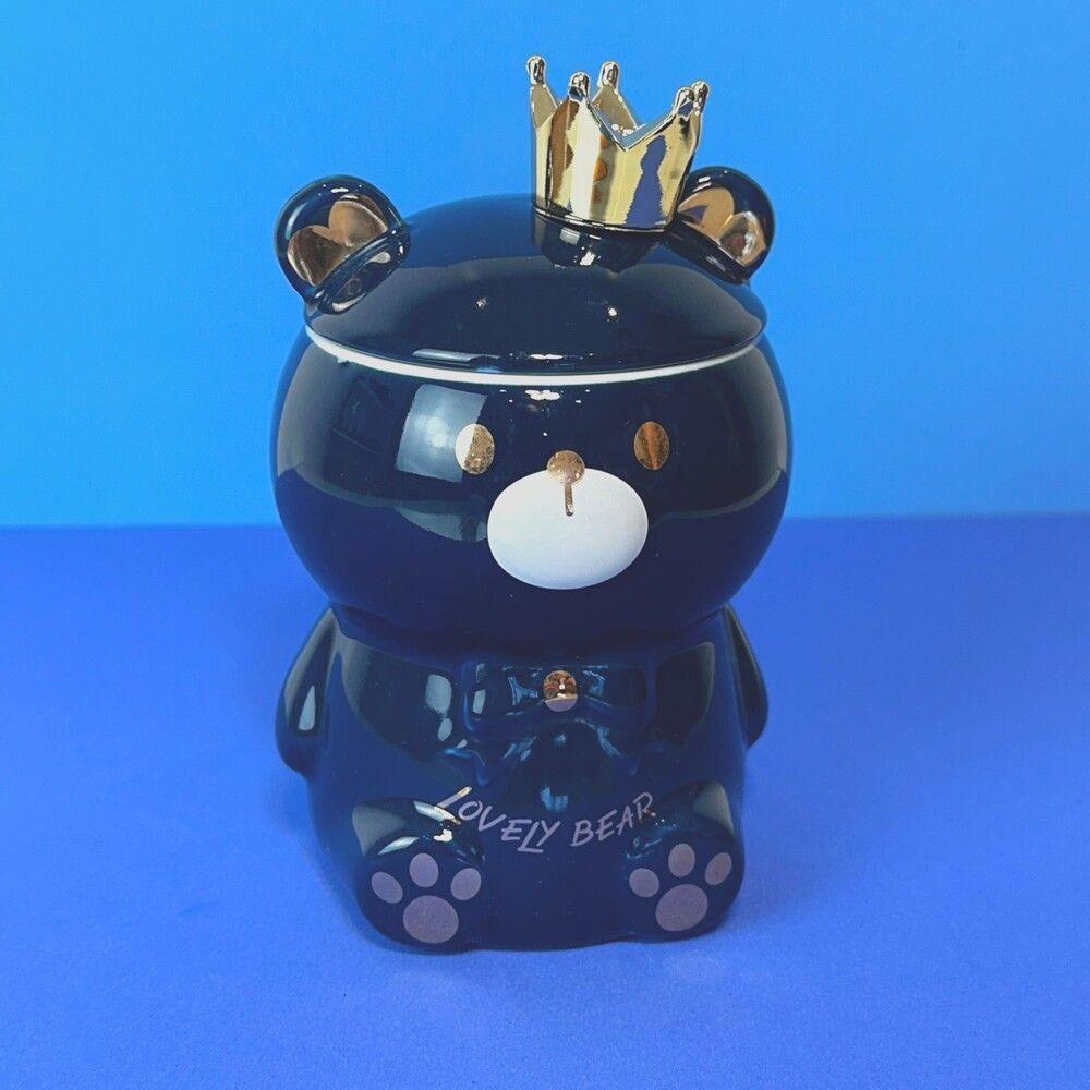 Caneca 3d De Porcelana Com Tampa E Colher - Ursinho Azul Para Chá E Café - 5