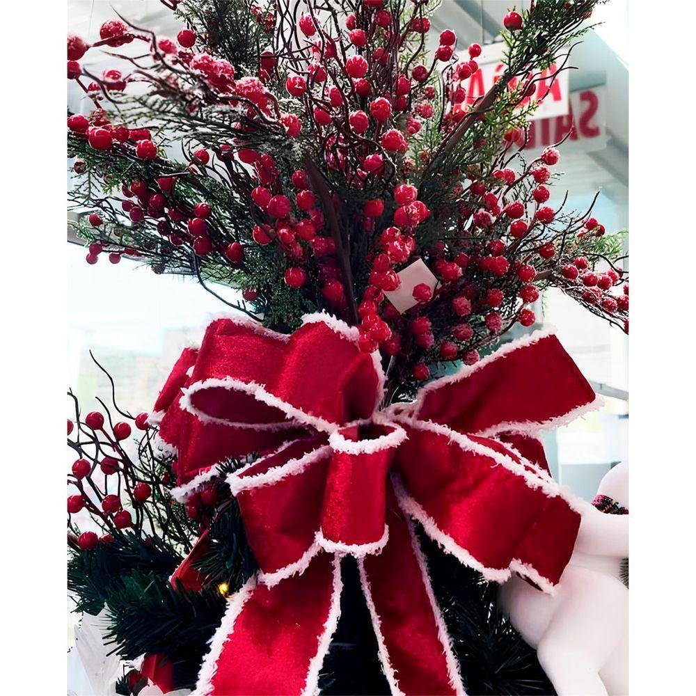 Kit 2 Fitas Aramadas Decoração Vermelha Natalina 6,3cm 9,14m - 4