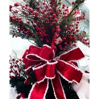 Kit 2 Fitas Aramadas Decoração Vermelha Natalina 6,3cm 9,14m - 4