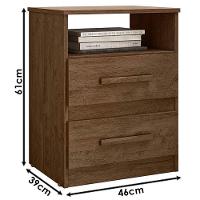 Mesa De Cabeceira Apolo Castanho Wood Flex - Moval - 2