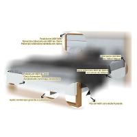 Cama Casal Freetown 160 Branco Amêndoa Clean - Lopas - 4