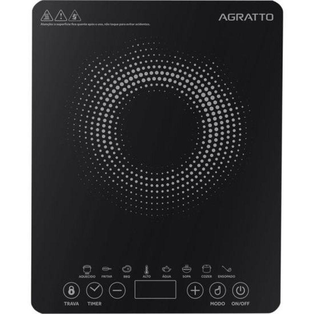 Cooktop De Indução Agratto Portátil 1 Boca 2000w Preto 220v - 2