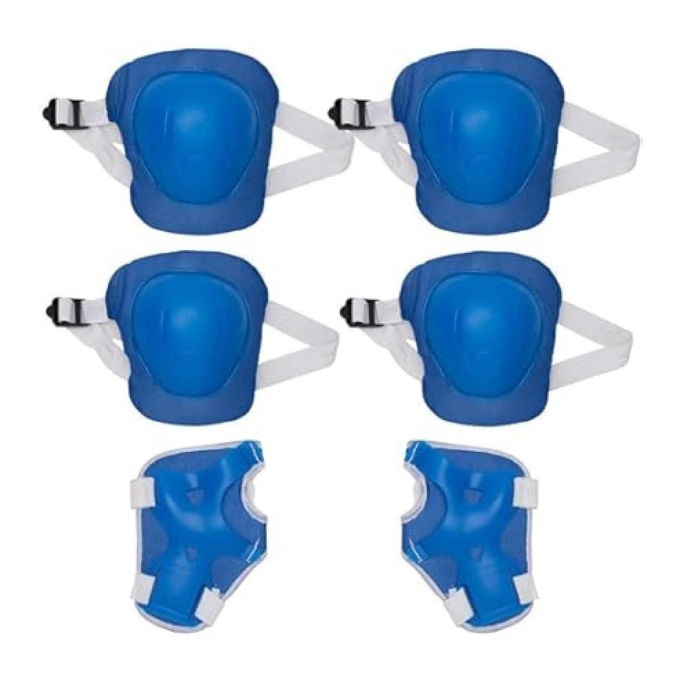 Kit De Proteção Infantil Joelheira Cotoveleira Protetor De Pulso Radical Acessorios Skate Patins Bike Esportes Azul; - 1