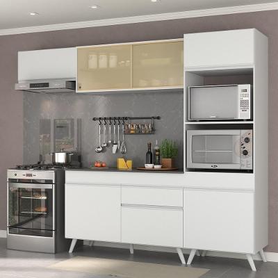 Armário de Cozinha Compacta 4 Peças Mp3691 7 Portas 1 Gaveta MDP Branco